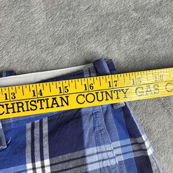 Polo Ralph Lauren Shorts Womens 10 Blue Plaid Linen Blend Preppy Classic Summer - Picture 10 of 12